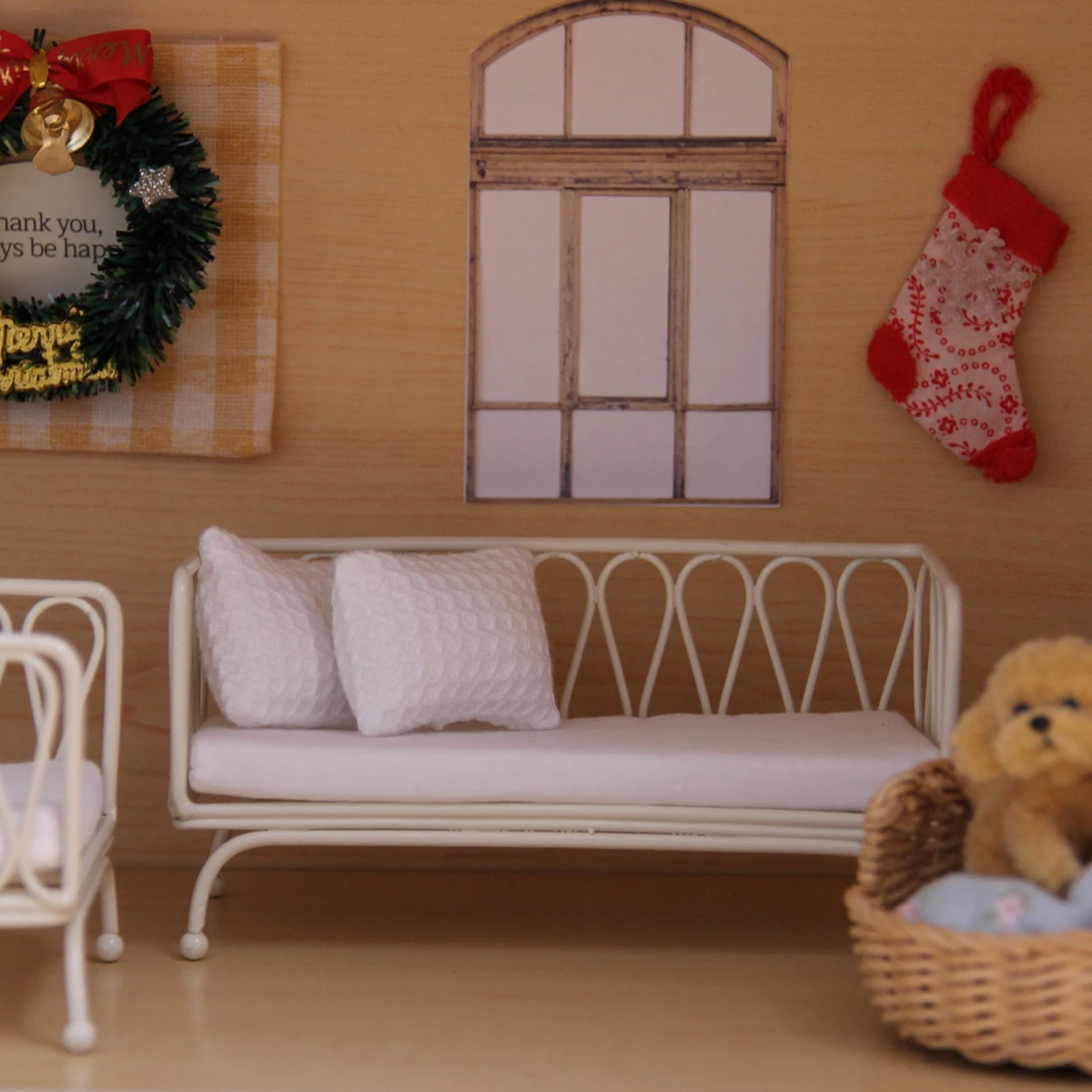 ألعاب لعب التظاهر المصغرة كراسي فردية ومزدوجة من الحديد المطاوع مناسبة لملحقات بيت الدمى Bjd Ob11 #2