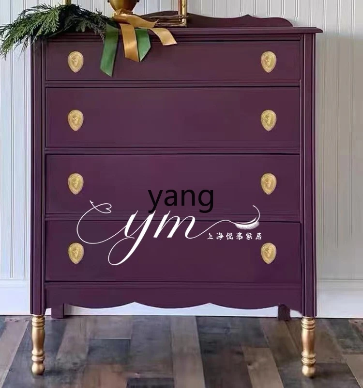 Yjq Vintage Bedroom Chest of Drawers Carved Dining Lace Solid Wood Customized Storage Light Luxury Shoe Cabinet