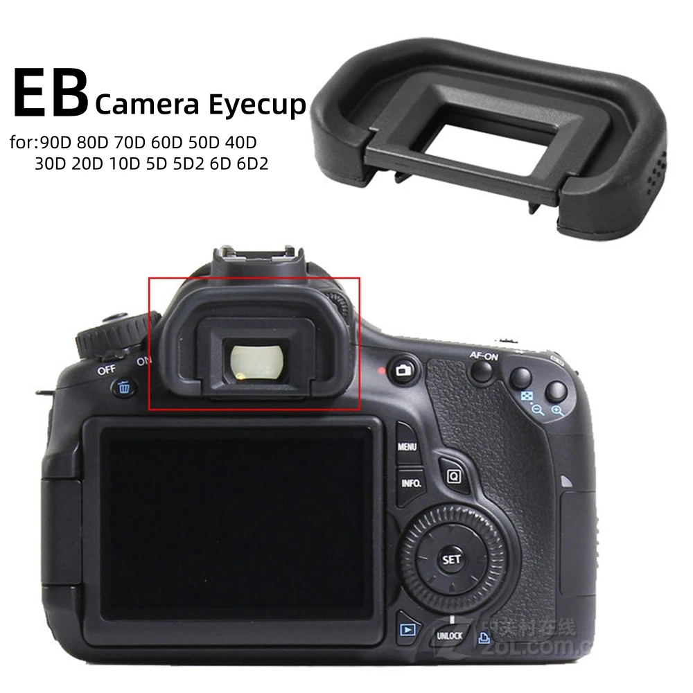 Protector de Visor Suave para Cámara EB, Compatible con Canon 90D 80D 70D 60D 50D 40D 30D 20D 10D 5D 5D2 6D II 6D2, Accesorios DSLR