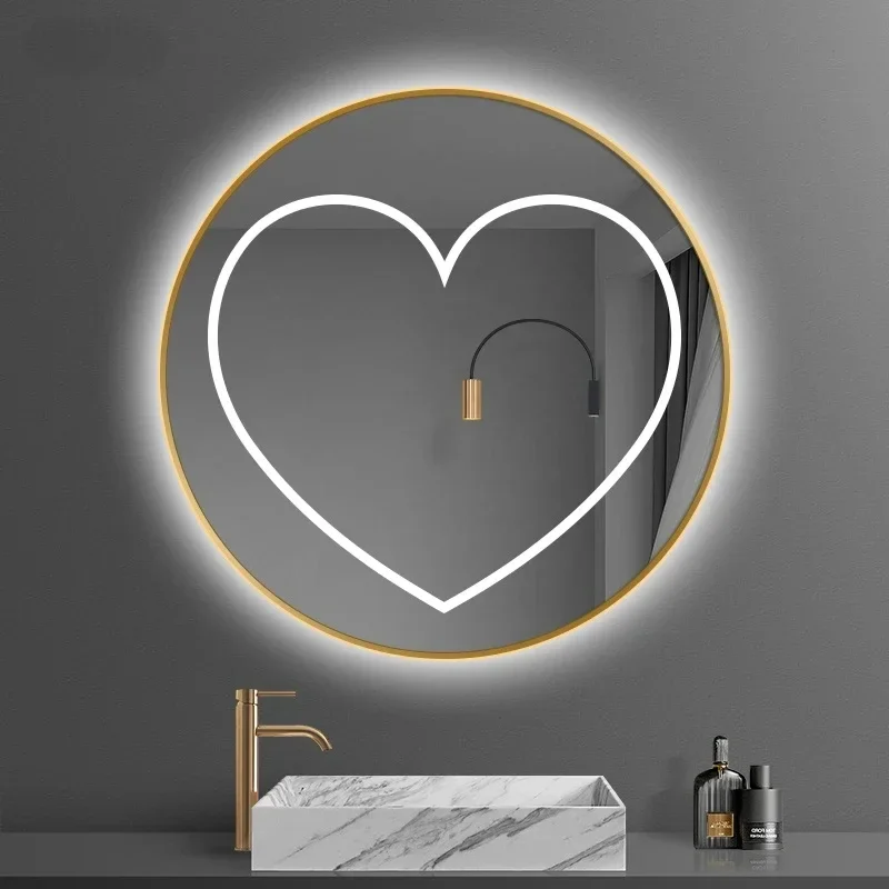 Nordic Smart Bathroom Mirror Toilet Sticker Wall Hanging Lamp Makeup Mirror Bright Miroir Salle De Bain Shower Mirror EB5BM