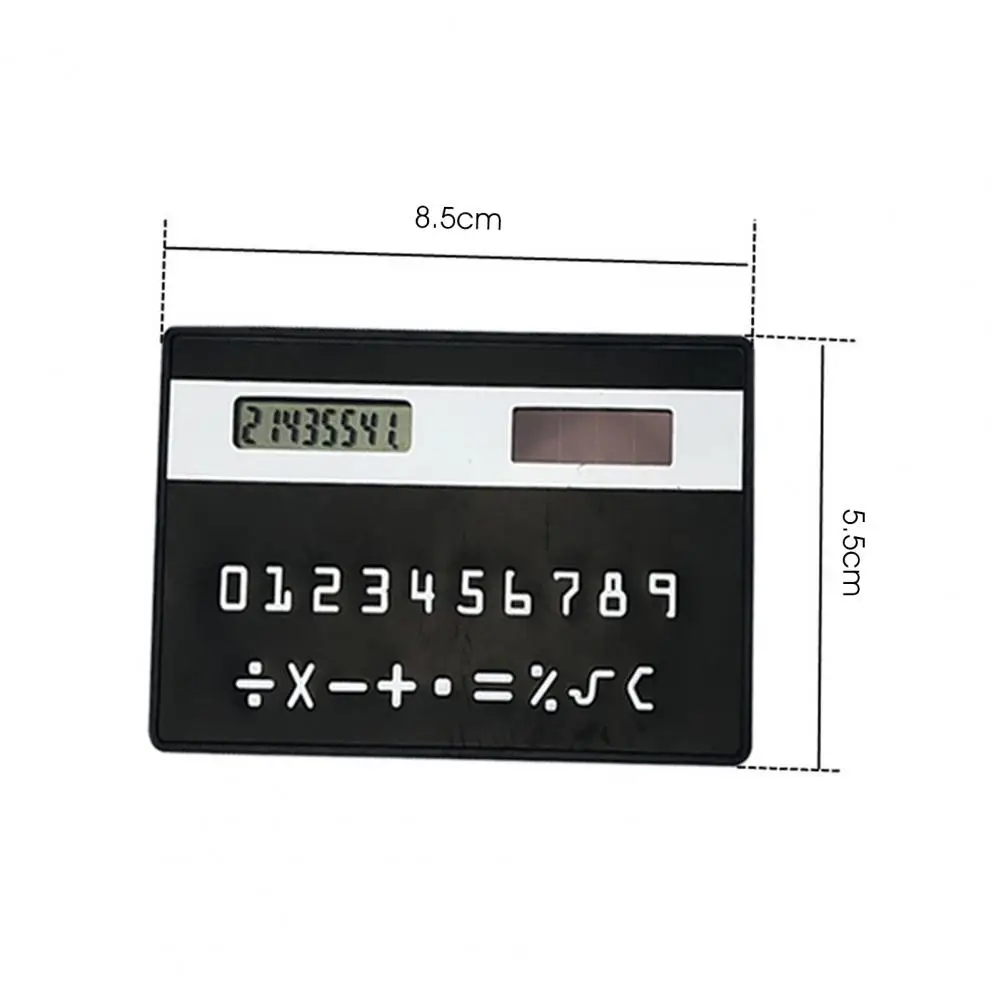Durable Helpful Card Type Pocket Calculator Eco-friendly Student Calculator Practical Office Supplies