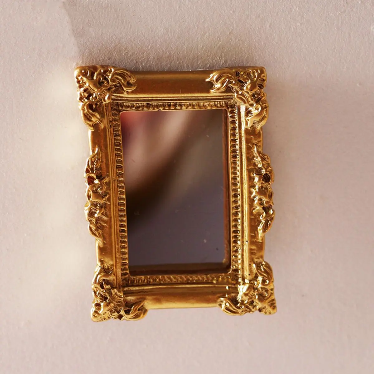 Baroque European Frame Mini Victorian Elegant Dollhouse Mirror Ornament Furniture Miniature