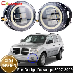 2 X 30W Car Front Bumper LED Fog Light Daytime Running Lamp Angel Eye DRL 6000LM 12V For Dodge Durango 2007 2008 2009