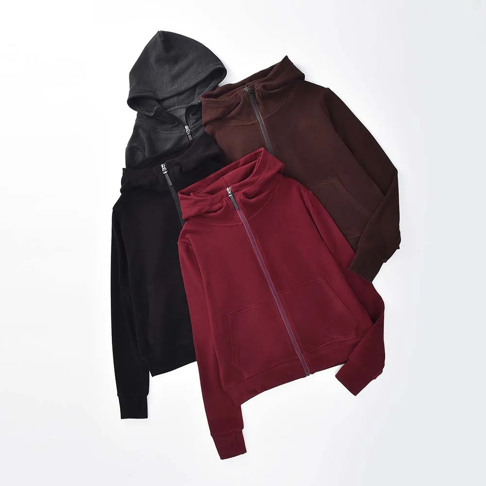 2025 여성용 신상 실크 울 후드 지퍼 후디 여성용 루즈핏 긴팔 코트 가을 겨울 따뜻한 캐주얼 탑 벨벳 포함