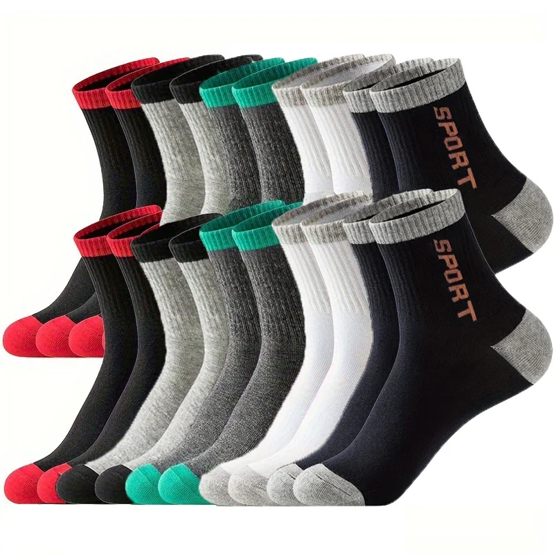 

10-парные спортивные носки для мужчин и женщин, дышащие, впитывающие пот спортивные носки для футбола, баскетбола, бега, тренировочные велосипедные носки
