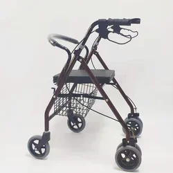 Walker rollator burgundy Elderly disabled walker elderly shopping stroller