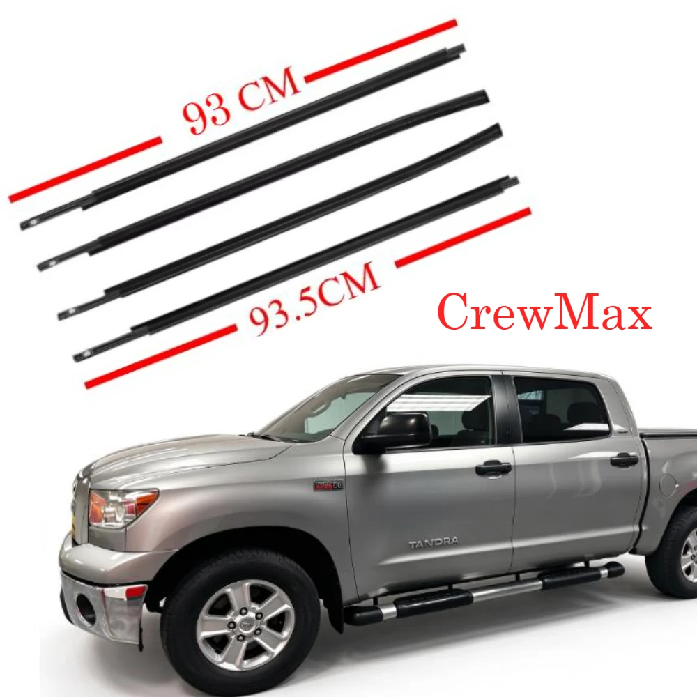 4 Pcs 4 Door Outside Window Rubber Belt Moulding for Toyota Tundra 2007-2020 CrewMax 68210-0C020