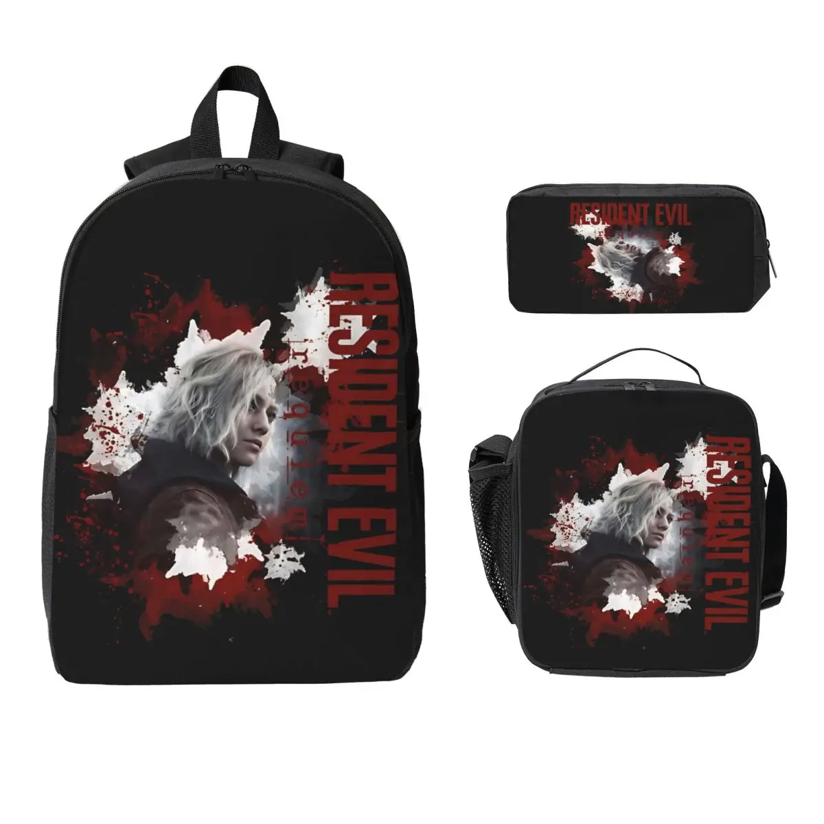 

Набор рюкзаков Biohazard Resident Evil 9 Requiem для девочек и мальчиков: пеналы, сумка для книг, ланч-бокс, школьный рюкзак для учеников