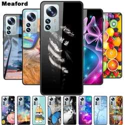 For Xiaomi 12X 12 Pro 5G Lite Case Marble Tempered Glass Hard Back Cover for Xiaomi Mi 12 Pro Mi12 X Phone Cases 12Pro Fundas