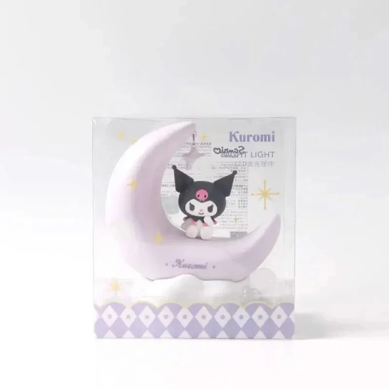 MINISO Genuine MINISO Sanrio Night Light Cinnamoroll Kuromi Kawaii Animation Soft Warm Light Decoration LED Bedside Lamp USB