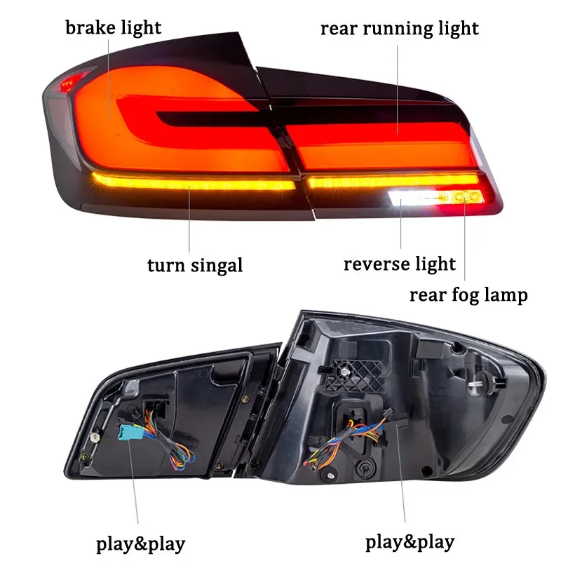 Luzes traseiras para BMW, luz LED, lâmpada traseira, lâmpada traseira para BMW F10 Talilight F18 série 5, 2011-2016 ano