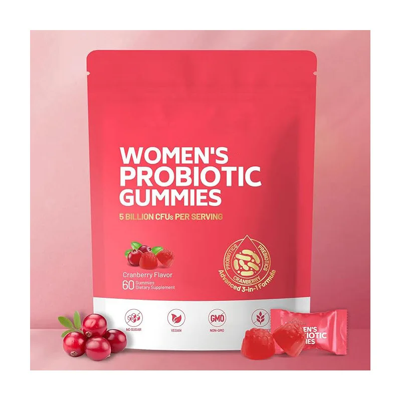 

Women's Vaginal Probiotic Gummies for Women Balance pH Cranberry Gummies for Healthy Odor, Yeast Balance & Flora + Vitamin C