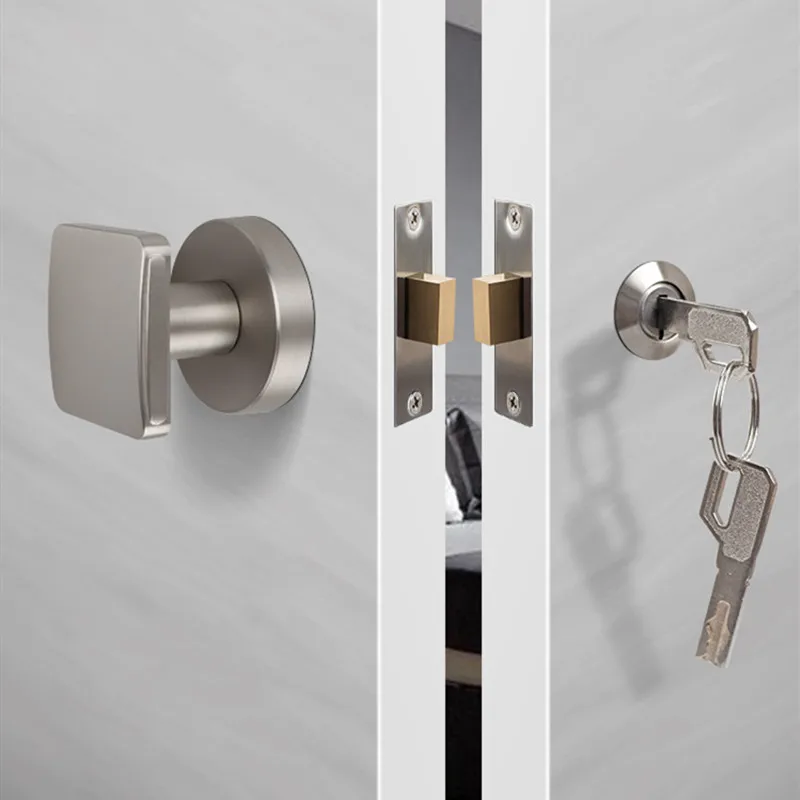 

Односторонний скрытый дверной замок для межкомнатных дверей с ключом, бесшумный замок с одним язычком для спальни, фурнитура для мебельных дверей