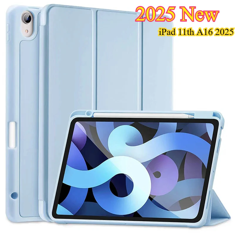 

Новинка 2025 года для iPad A16, 11-е поколение, 10-е Mini7 A17 Pro 12,9 Air 11 13 M3 Capa Air7 6/5/4 9/8/7 10,2 дюйма, чехол-держатель для карандашей Funda