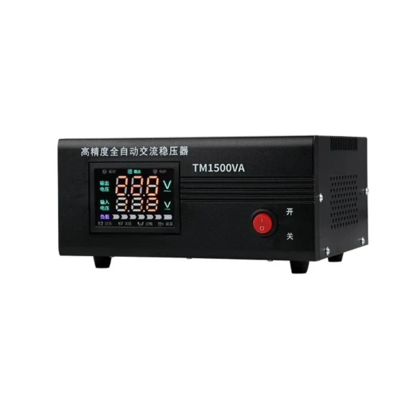 TM-1500VA 1500W 220V Automatic Voltage Regulator, Single Phase AC Stabilizer for Home Appliances, Overload Protection