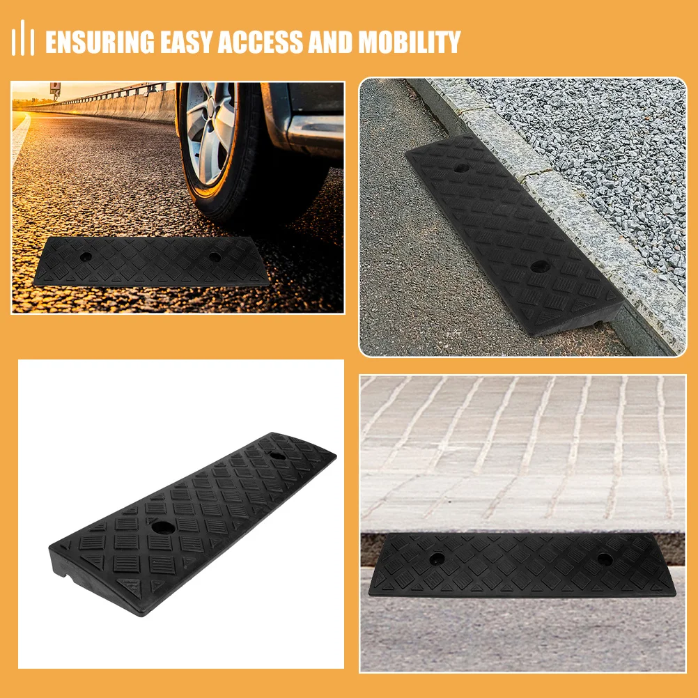 2pcs Threshold Ramps Heavy Duty Rubber Plastic Anti Slip Slope For Doorway Entry Wheelchair Bike Motorcycle Car Portable Ramp