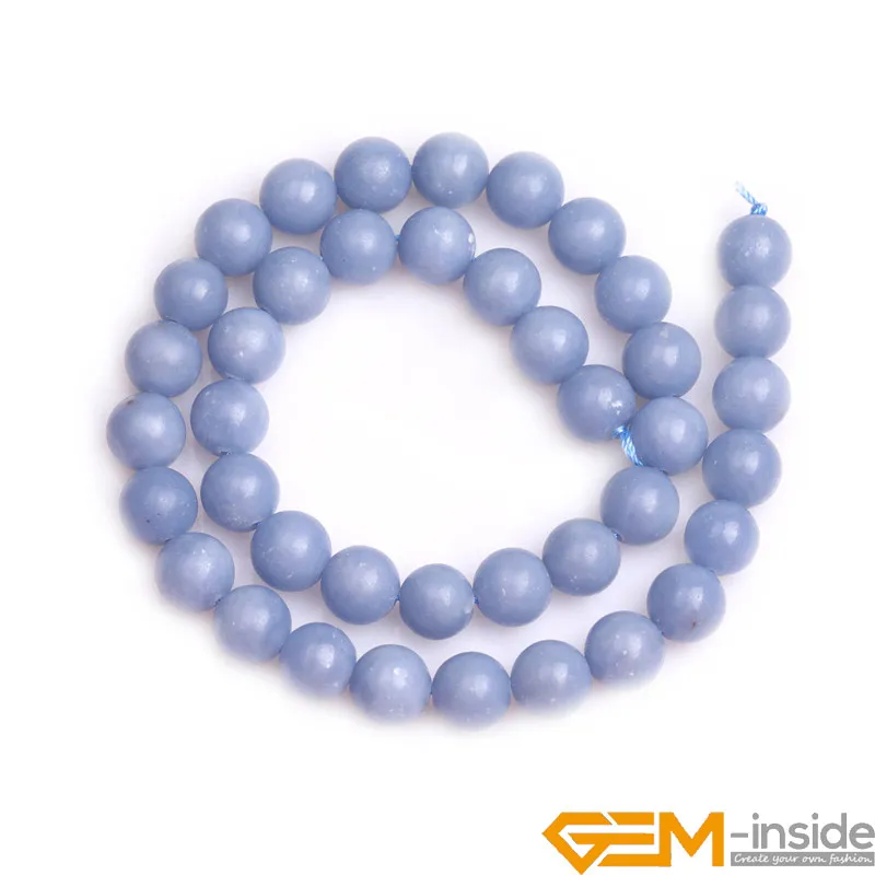 Natural  Angelite Stone Round Loose Beads For Jewelry Making Strand 15inch DIY Bracelet Necklace 6/8/10/12mm