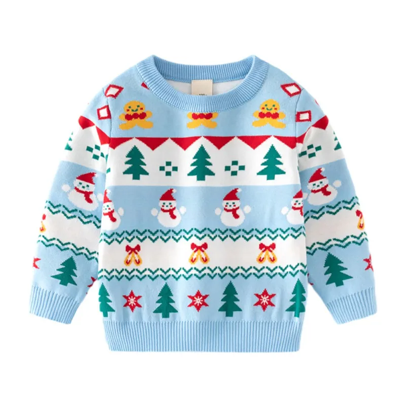 Children Baby Christmas Tree Sweater Knitted Autum Winter Boy Girl Clothes Round Neck Kid Toddler Girls Boys Pullover Outerwear