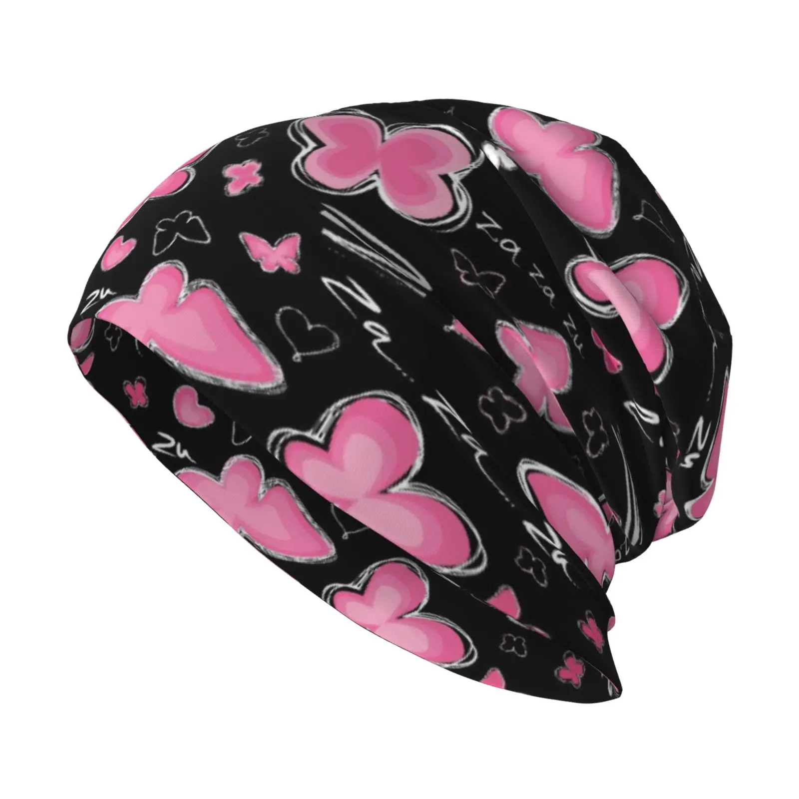 Butterfly Print Pattern Brimless Hat Street Skull Hat Bean Hat Water Buffalo Plaid Striped Plaid Cloth Warm Elastic Hat