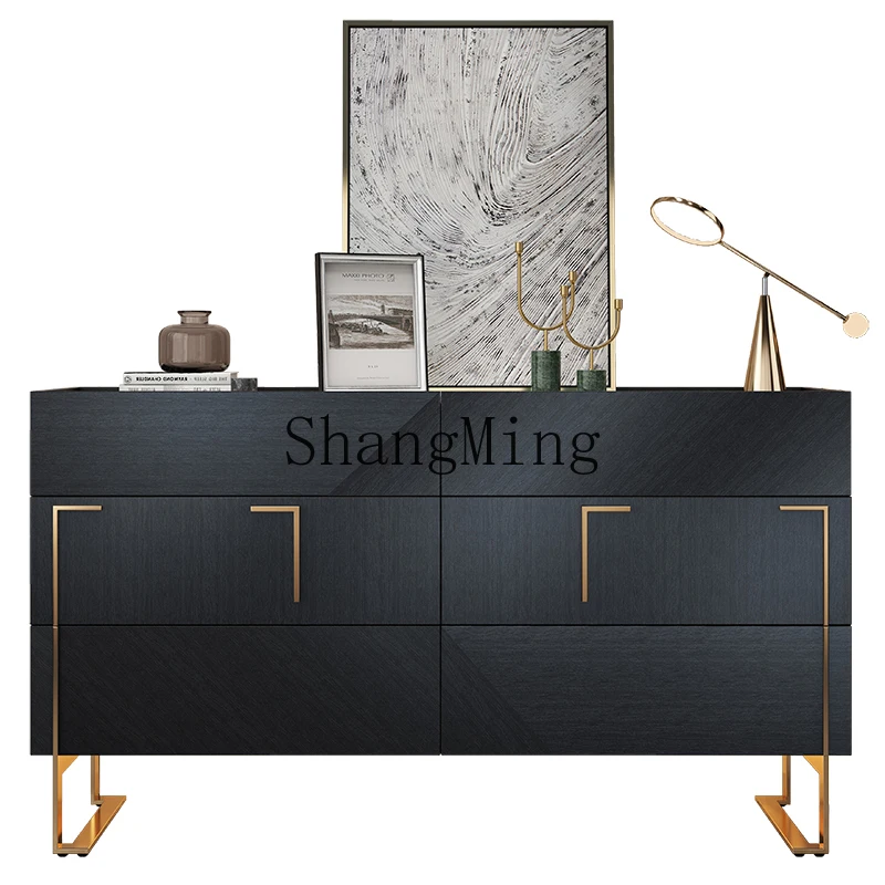 

CL light luxury door cabinet solid wood storage six buckets modern entrance door living room partition bedroom side cabinet
