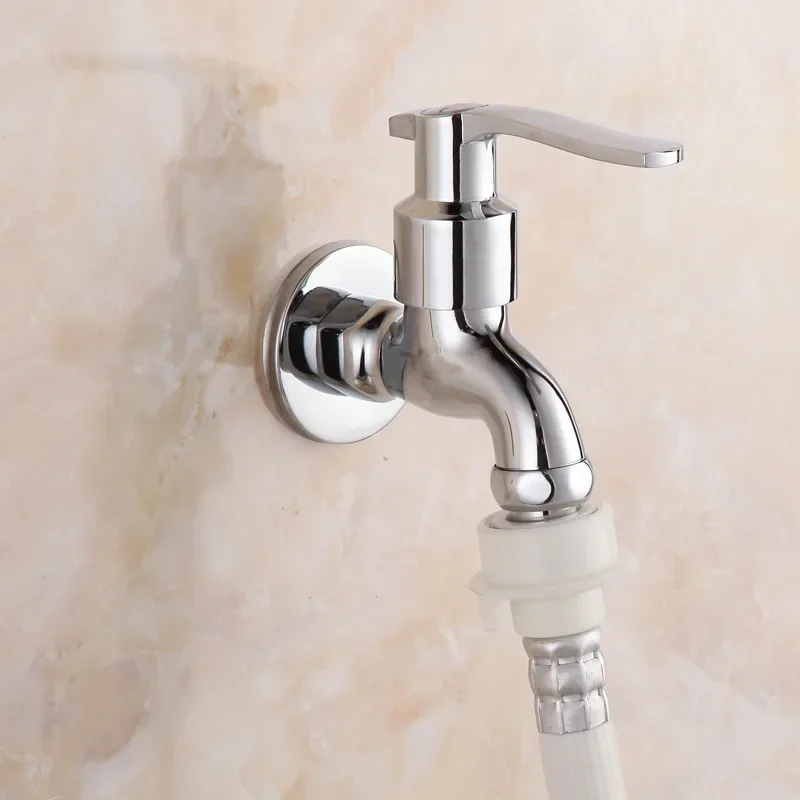 

Смеситель для бассейна со шваброй, кран для стиральной машины, смесители для ванной комнаты, настенный хромированный одинарный смеситель для холодной воды G1/2, аксессуары для ванной комнаты