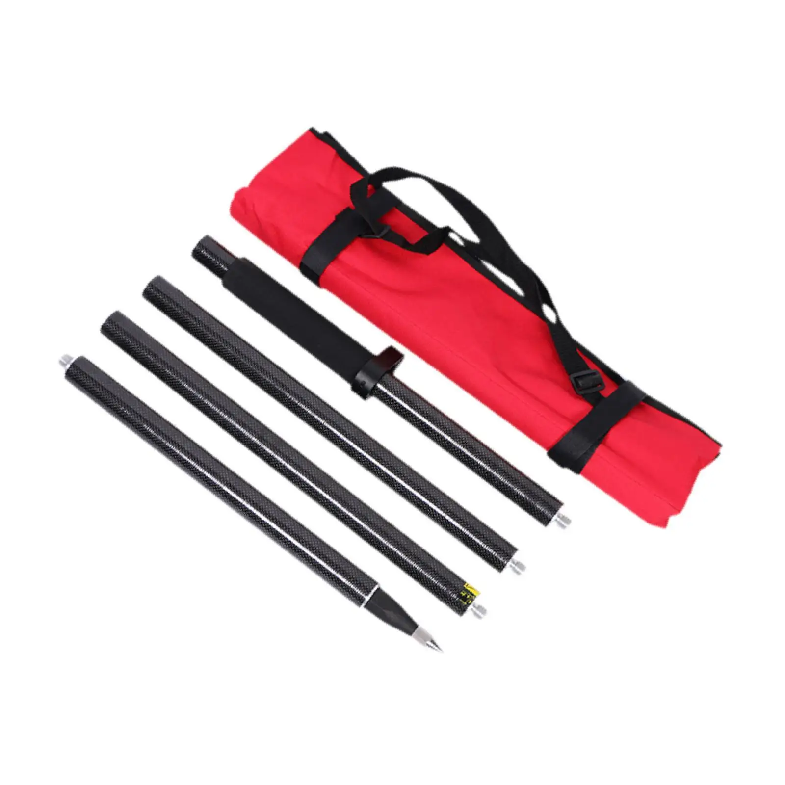 Prism Pole 4 Poles Outdoor for Total Station for Instruements 50cm Per Pole Detachable Assembly Telescopic Building with Bubble