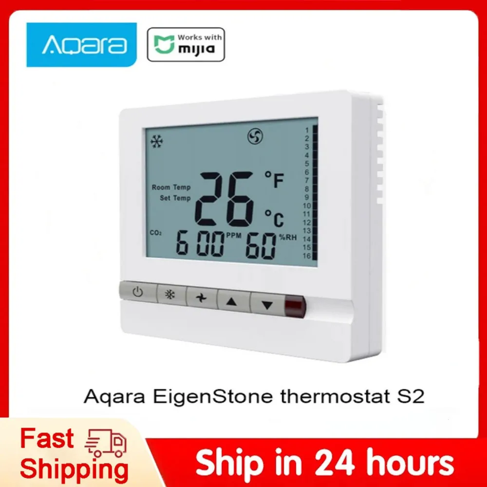 Aqara S2 Thermostat Central Air Conditioning Controller Floor Heating Controller Panel Work For Xiaomi Mi Home Smart Home