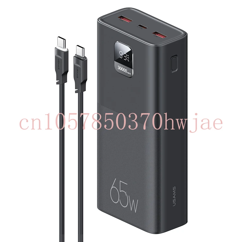 USAMS 2023 New products PD3.0+QC3.0 Large Capacity 30000mah 65w pd power bank with digital display