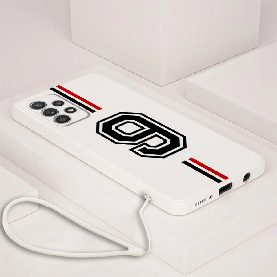 حافظة لهاتف سامسونج جالاكسي A24 A36 A26 A51 A34 A13 A14 A16 A22 A52 A11 A12 A15 A35 غطاء ناعم رقم كرة القدم