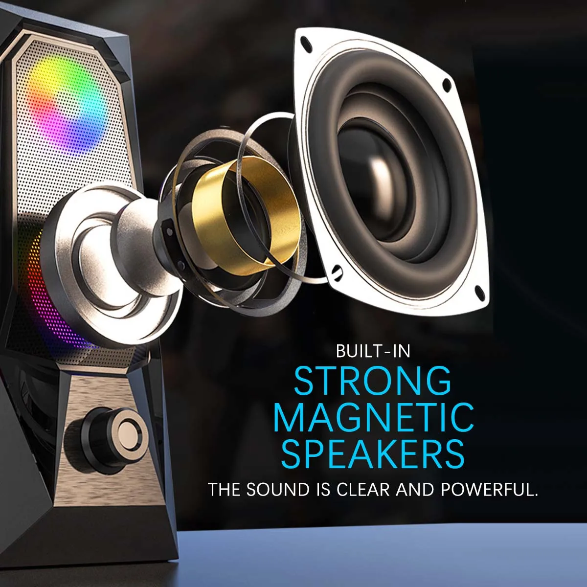 K7 potenti bassi USB Notebook altoparlanti Stereo Subwoofer RGB Light Wired altoparlante portatile a piena frequenza per PC Desktop Laptop