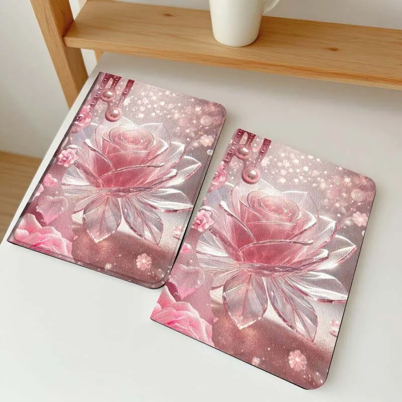 

Silver Rose Art Case For Vivo IQOO Pad2 Pad3 Pad5 Air SE Pro 12.1 12.3 13 11.5 11 inch Tablet