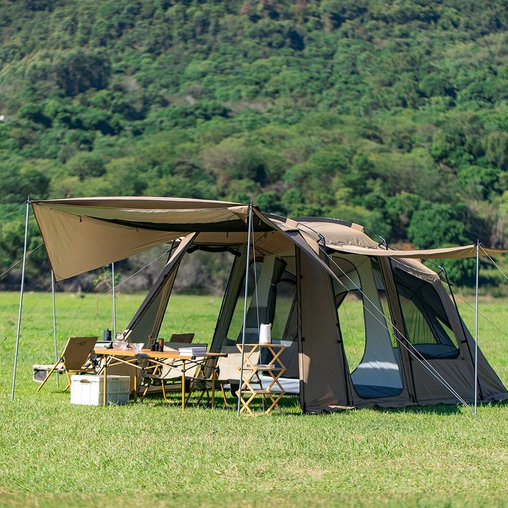 

Custom Large 8 -10 People 2 Room Beetle Garden Family Travel Luxury Folding Waterproof Glamping Camping Outdoor Tunnel Tent