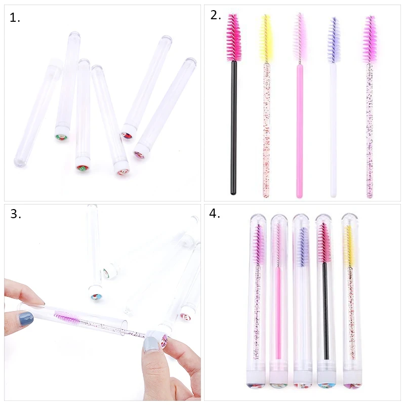 Kerst Wimperborstel Buizen Met Lash Herbruikbare Mascara Wands Vervangbare Make-up Applicators Stofdicht Lash Extension Supplies