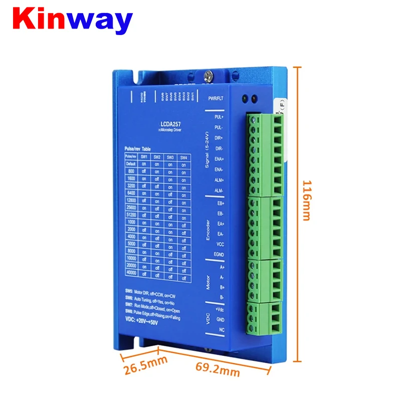 Kinway Nema 23 Stepper Motor Driver LCDA257S+LC57H27 2N.m 8mm Motor Stepper With Wire For 3D Printer CNC Engraving Mach