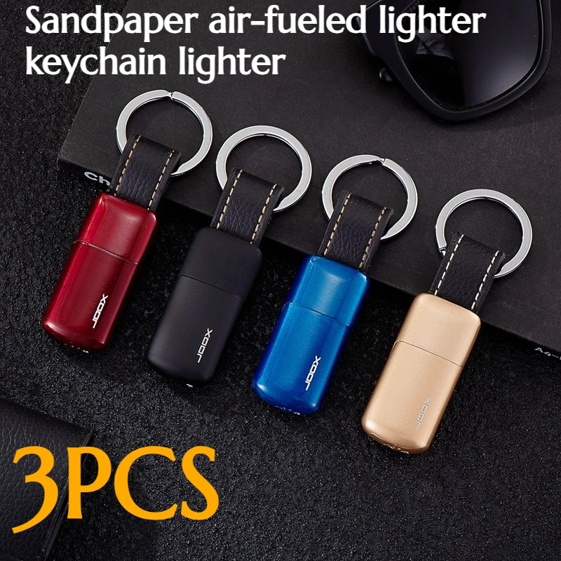 

3PCS New Grinding Wheel Open Flame Inflatable Lighter Portable Wearable Mini Keychain Lighter Men's Gift Cigarette Accessories