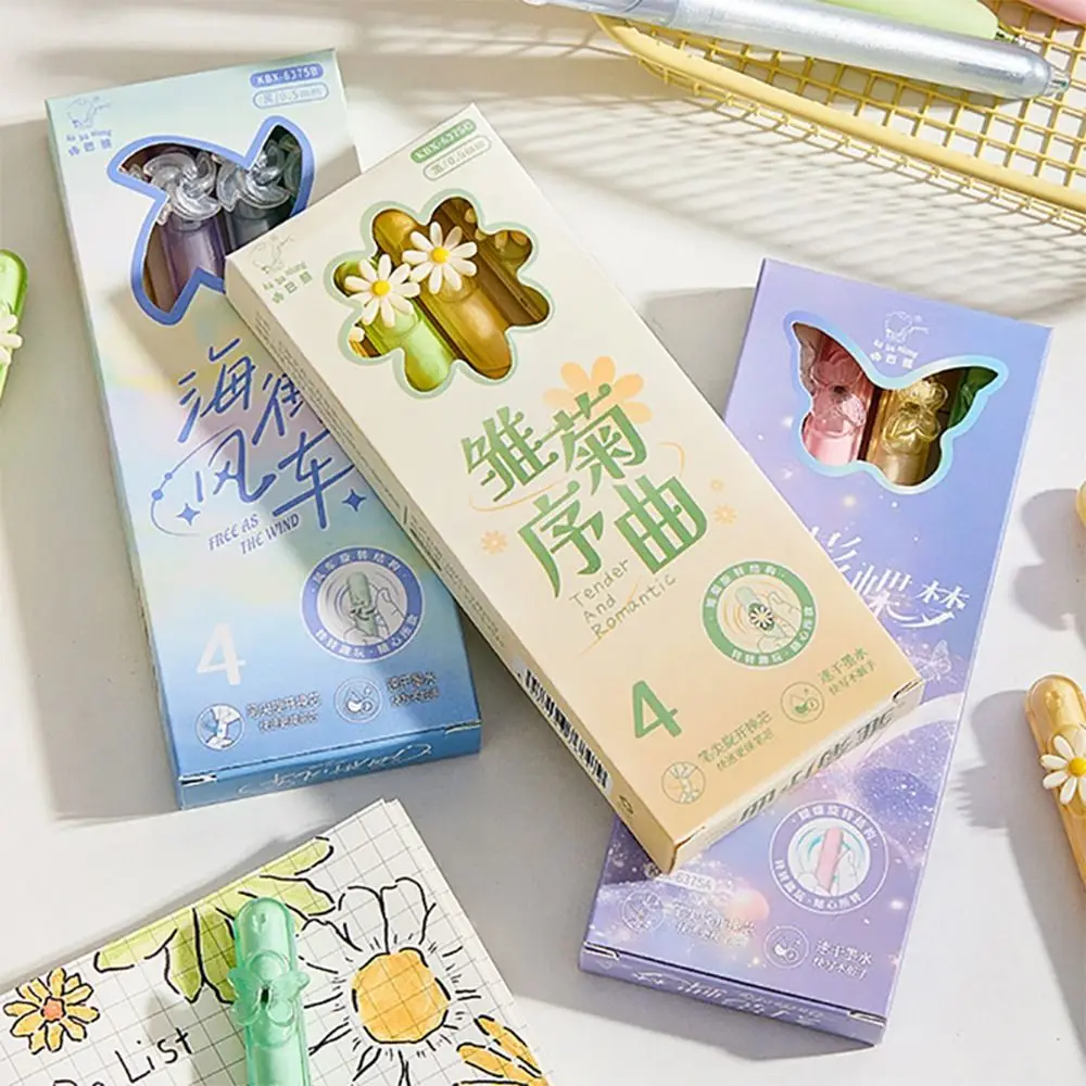 

4 шт., 0,5 мм, гелевая ручка с черными чернилами, вращающаяся с использованием вращающейся ветряной мельницы, декор, нейтральная ручка, наконечник ST, быстросохнущая шариковая ручка, подарок