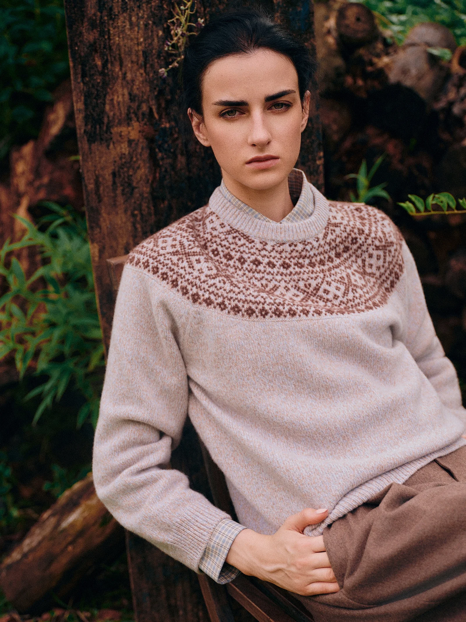 

Вязаный свитер Baby on Deep Sea Series Fair Isle Camel Wool Blend Long Sve круглый пуловер Ne мягкий дышащий