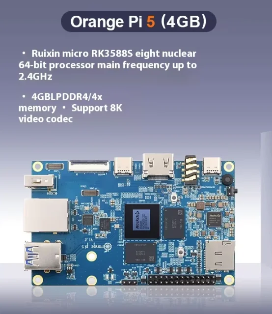 Orange Pi 5 Orange Pi RK3588S 4GB RAM Development Board, Quad-Core SBC Main Board