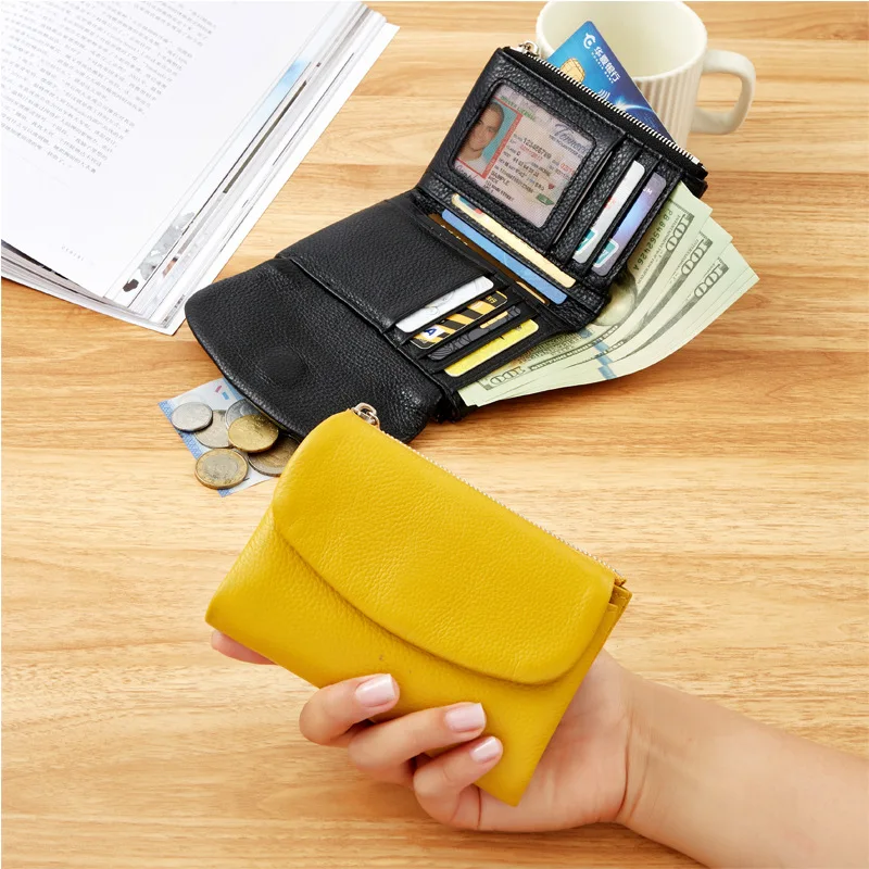 The first layer of cowhide RFID 2025 new fashion women's natural drop convenient large-capacity wallet