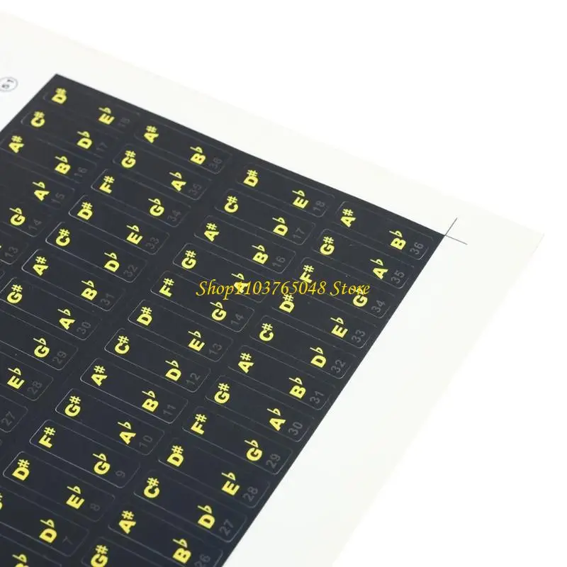 

R53E Easy Apply Piano Labels Grand Digital Pianos 88 61 54 Keyboards Bright Color for Note Identification