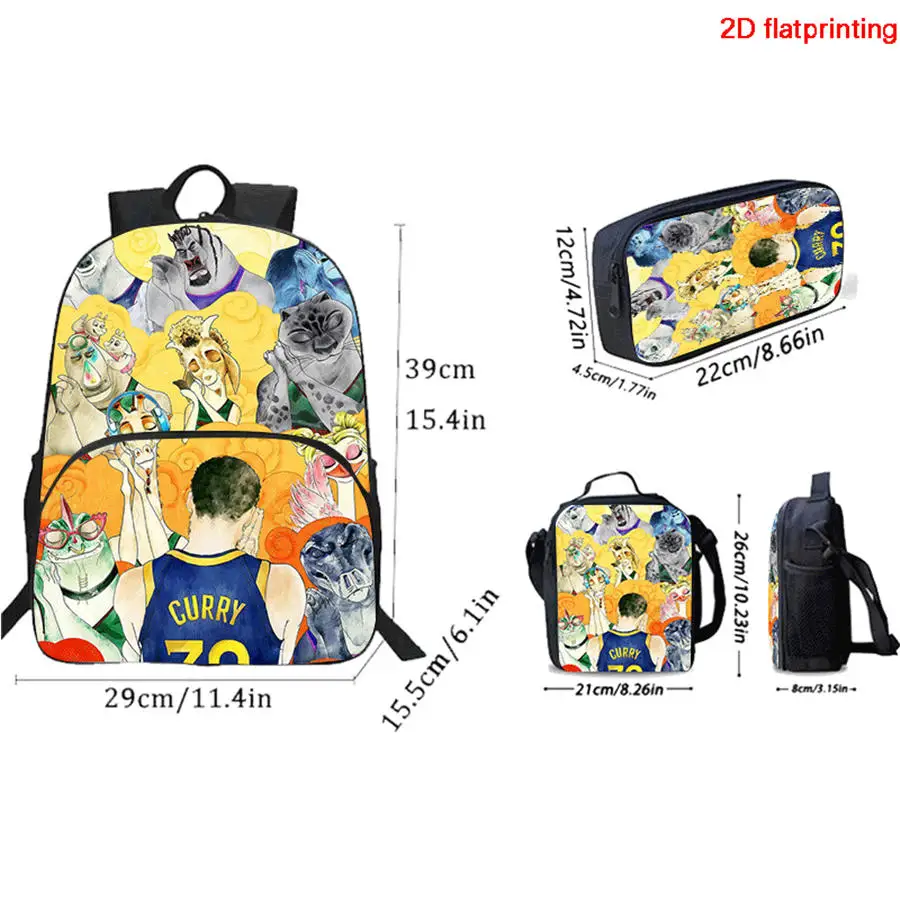 Cartoon G-O-A-T Child Backpack with Front Pocket, Lunch Bags,Pencil Bags，for Aged 5-10 ,School Bags for Boys and Girls view 2