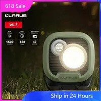 Klarus WL3 Portable COB Flashlight Dual-color Camping Light 1500 Lumens 13500mAh Rechargeable Battery Magnetic LED Flashlights