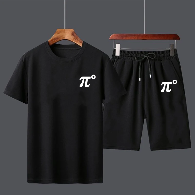 Summer men's set fashion set men's short sleeved T-shirt+sports shorts set men's casual men's clothing men's jogging set