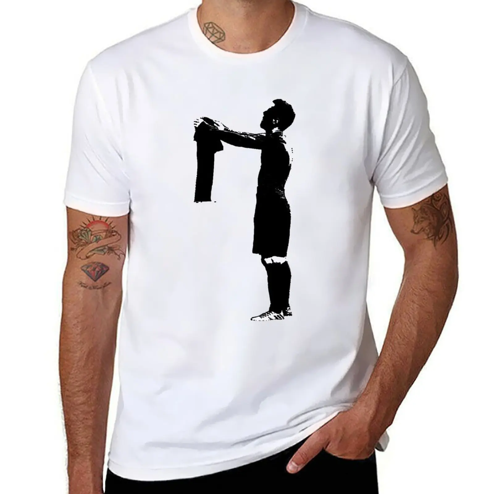 Messi's Celebration B&W T-Shirt anime t shirts for man anime t shirts oversize T-Shirt
