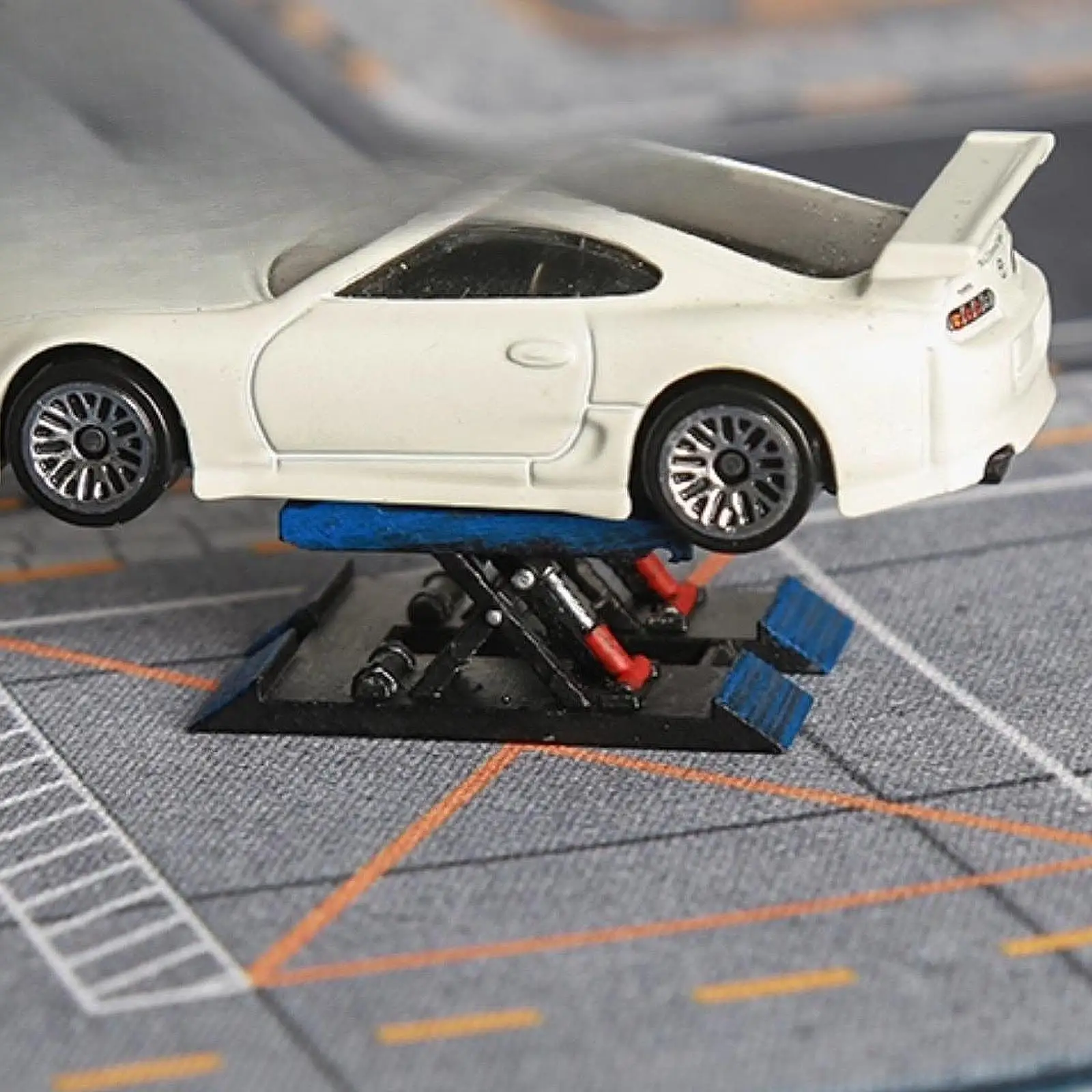 diorama-1-64-modelo-de-elevador-de-carros-para-simulacao-realista-de-paisagens-cena-de-reparo-e-manutencao-com-elevacao