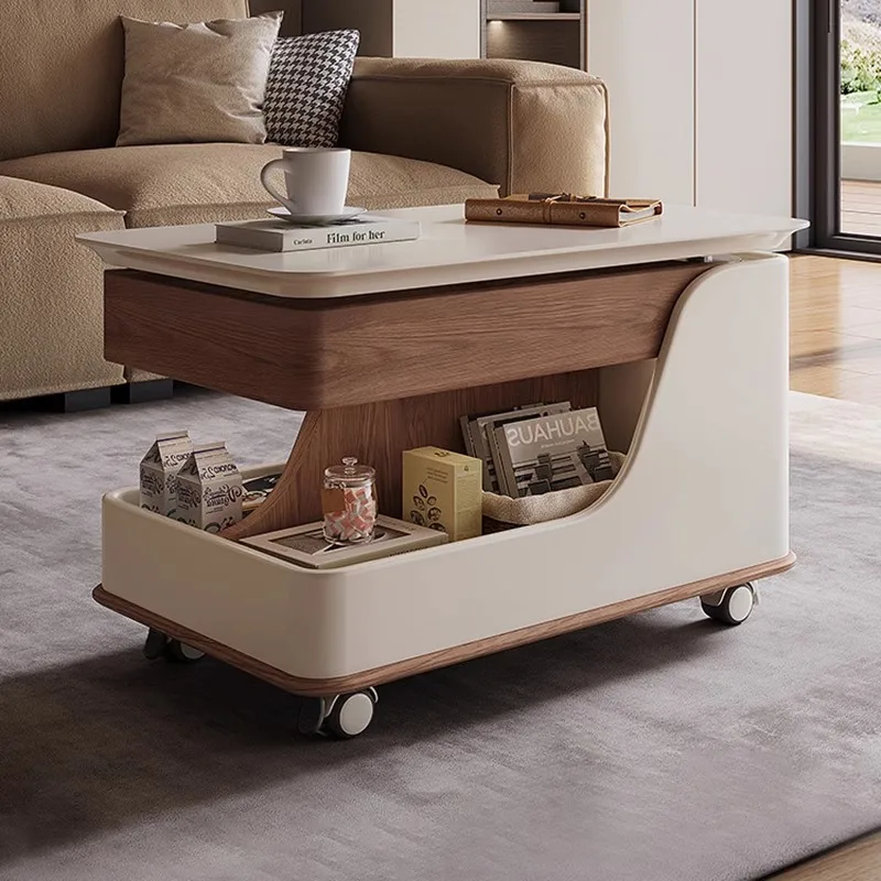 New Multifunctional Movable Coffee Table, Tea Table, Living Room, Sofa, Side Table, High Aesthetic Value, Large Storage Space