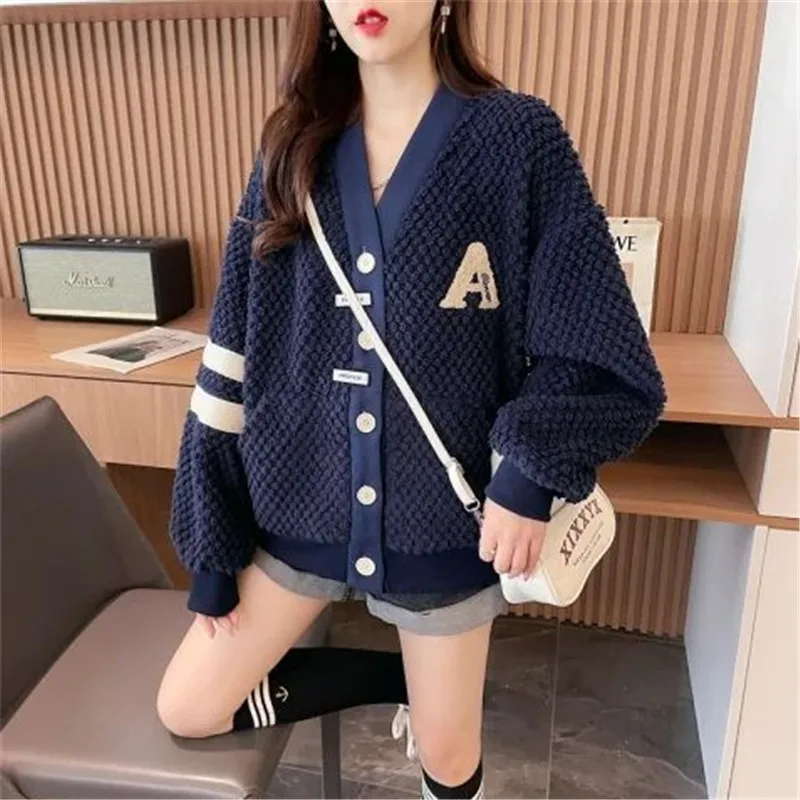 Thickened and Plush New Hoodie Jackets for Autumn and Winter Loose Casual Cardigan Top Sweatshirts Clothes Long Sleeve Top