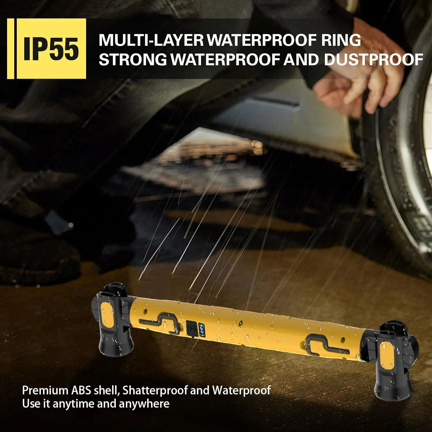 Cordless Underhood Work Light, Rechargeable LED Work Lights With Magnetic , 3 Lighting Modes Worklight