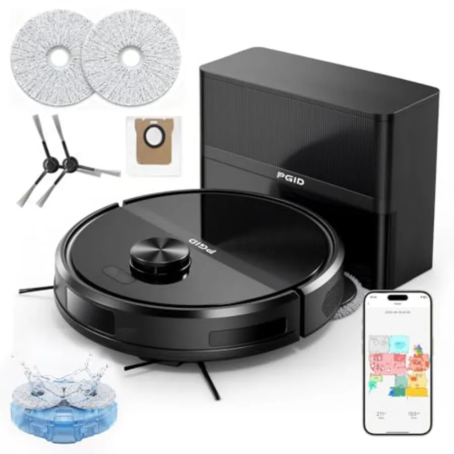 Self-Emptying Robot Vacuum Cleaner Robot Vacuum and Mop FlexiArm Edge Mopping 5000Pa Suction Dual Zero-Tangle System Smart Obst