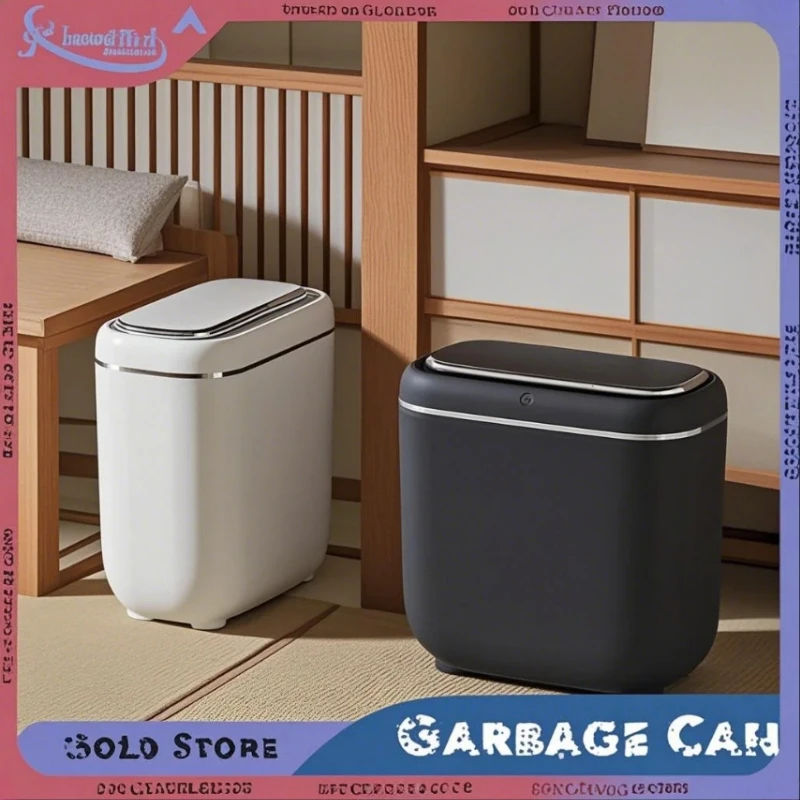 

Smart Garbage Can Touchless with Lid Automatic Sensor Garbage Kitchen Trash Can for Bedroom Toilet and Kitchen Home Accessories